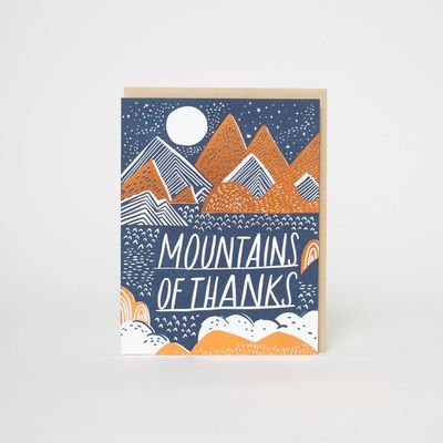 Mountains of Thanks Letterpress Card