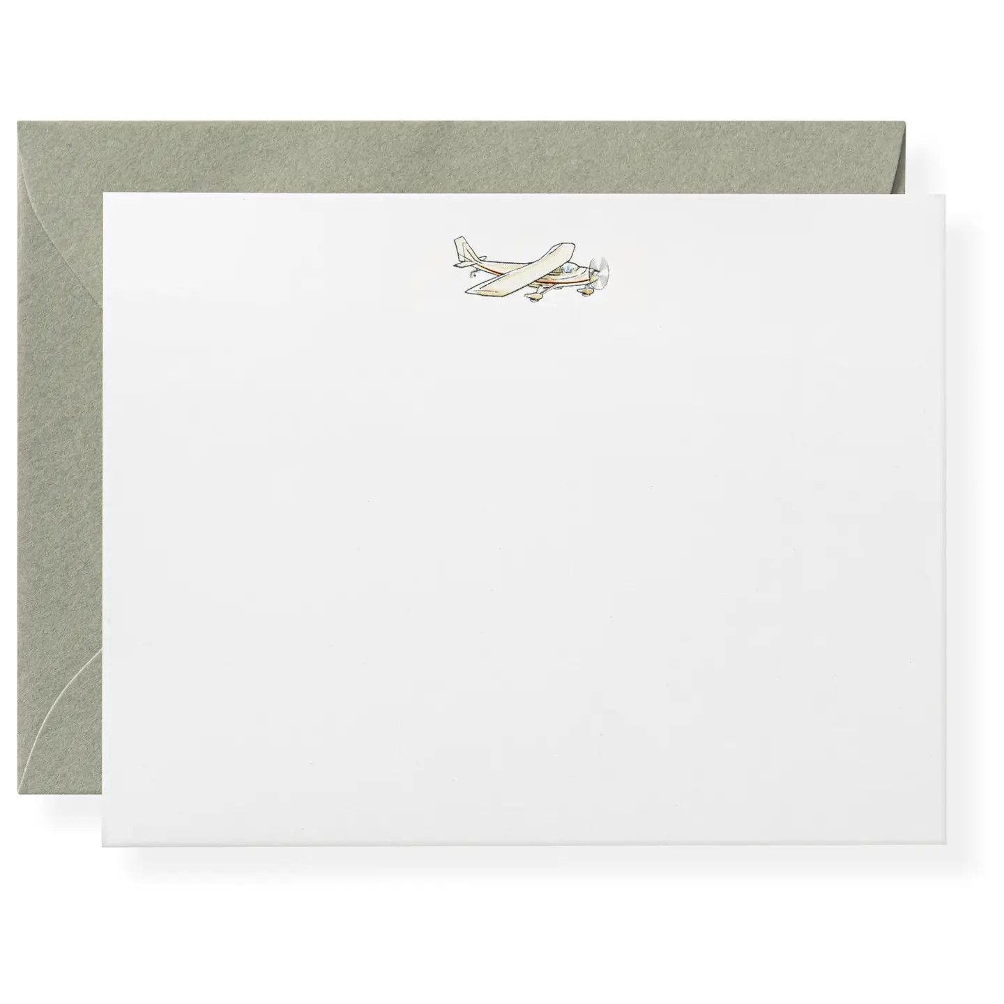 Letterpress Airplane Flat Note