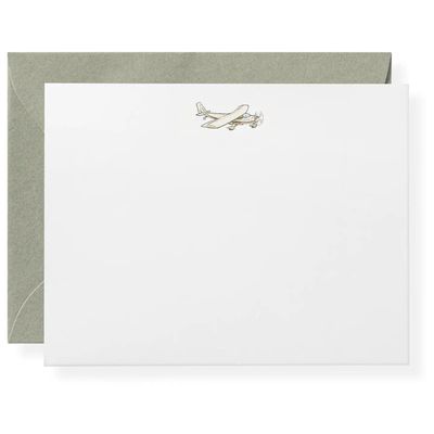 Letterpress Airplane Flat Note