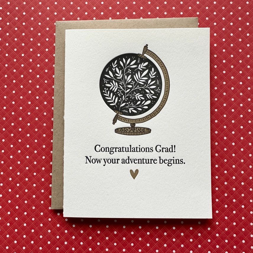 Graduation Adventure Begins Letterpress Card