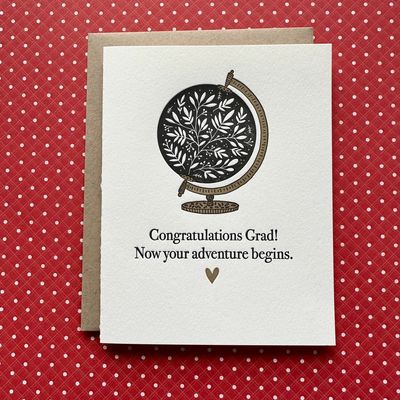 Graduation Adventure Begins Letterpress Card