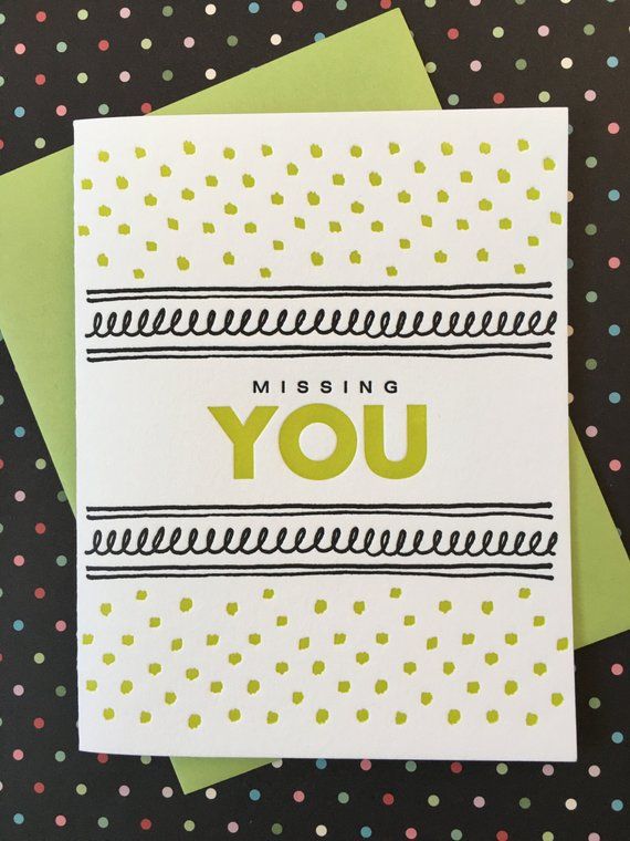 Fancy Missing You Letterpress Card