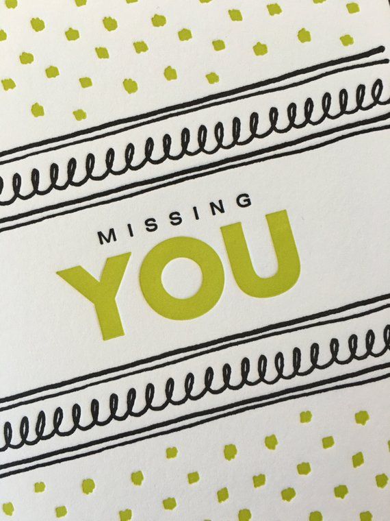 Fancy Missing You Letterpress Card