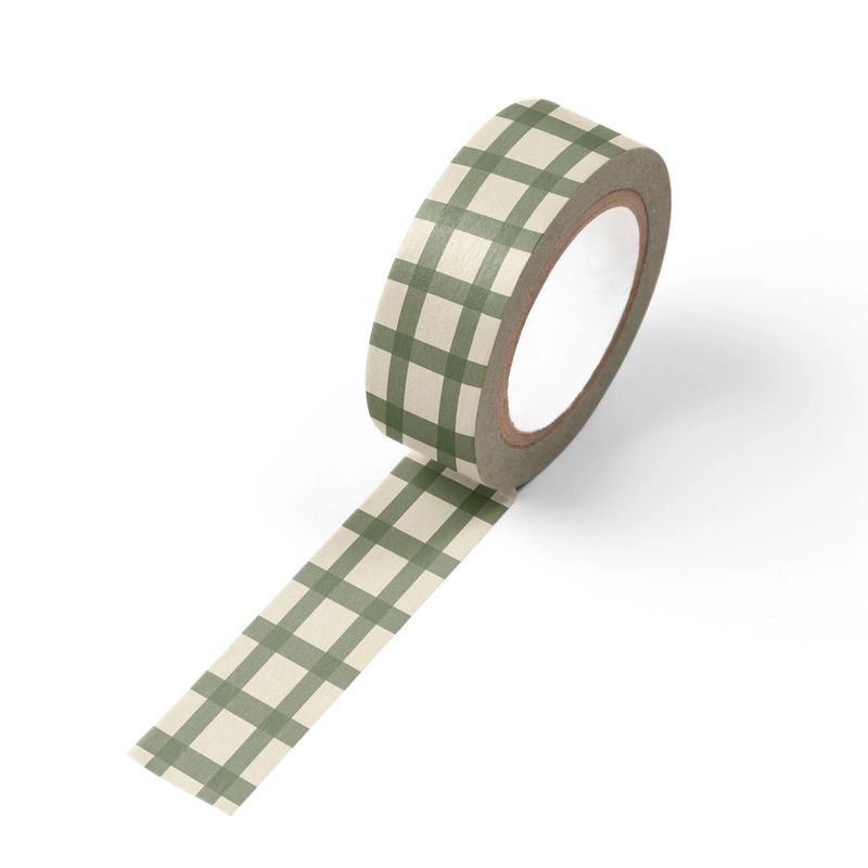 Green Gingham Washi Tape