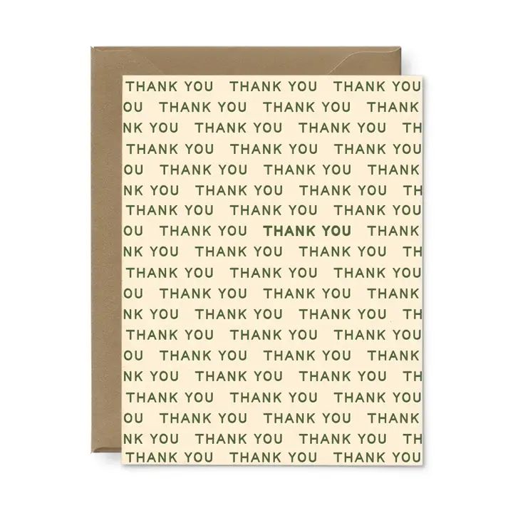 Repeating Thank You Letterpress Card