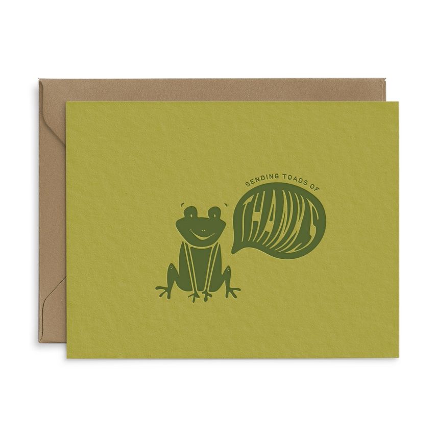 Toads of Thanks Letterpress Card