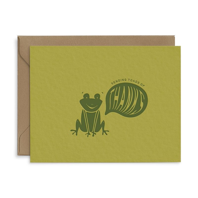 Toads of Thanks Letterpress Card