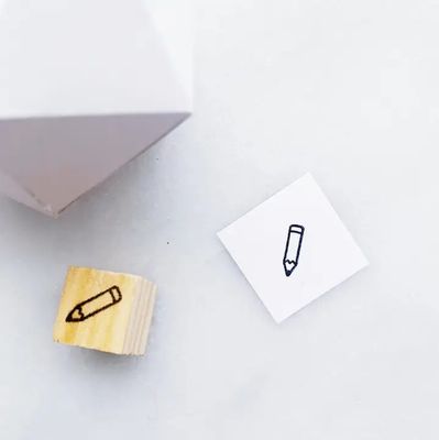 Small Pencil Rubber Stamp