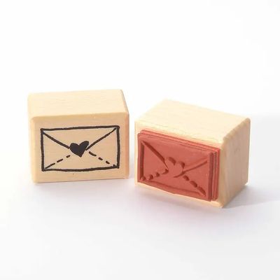 Letter with Heart Rubber Stamp