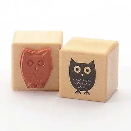 Little Black Owl Rubber Stamp