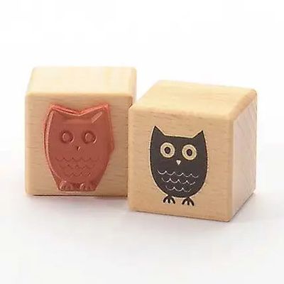 Little Black Owl Rubber Stamp