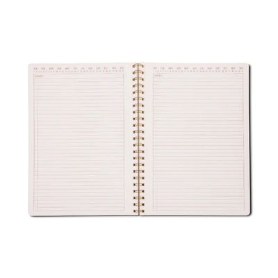Tulip Twin Wire Large Notebook - Orange Check