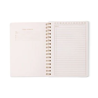 Tulip Twin Wire Small Notebook - Blue Lattice