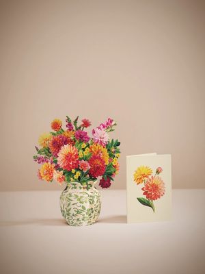 Mini Sunrise Dahlias Pop Up Card