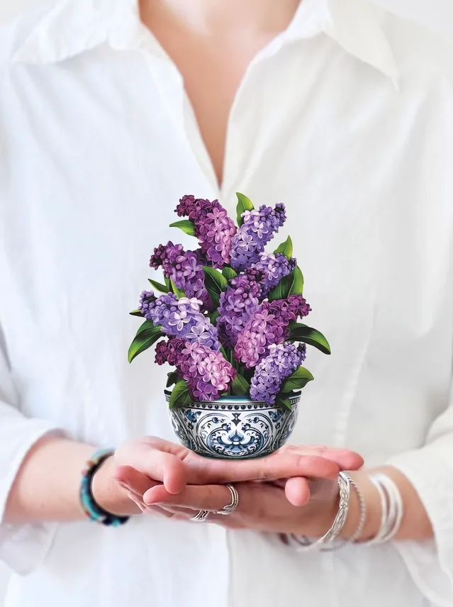Mini Garden Lilacs Pop Up Card