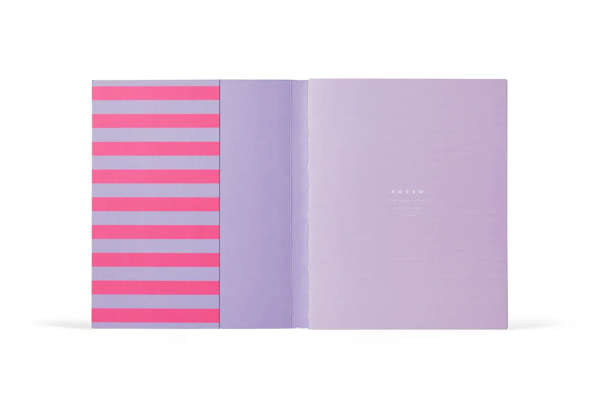 Notem Uma Notebook - Medium - Lavender Stripe (Lined)
