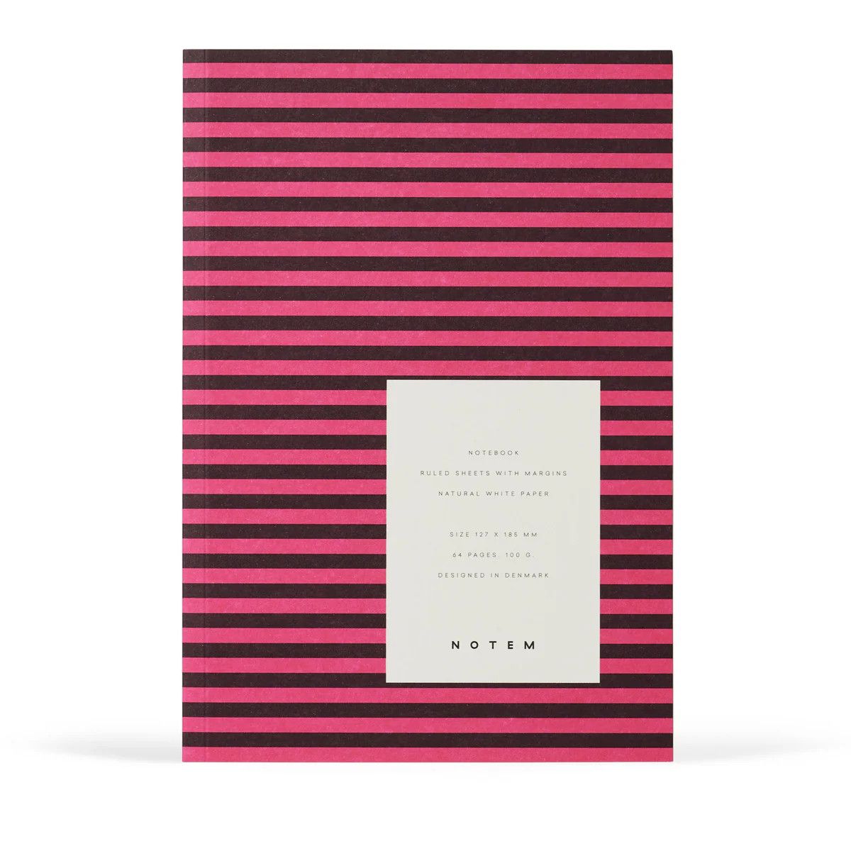 Notem Studio Vita Notebook, Small - Bordeaux Stripe Ruled