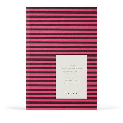 Notem Studio Vita Notebook, Small - Bordeaux Stripe Ruled