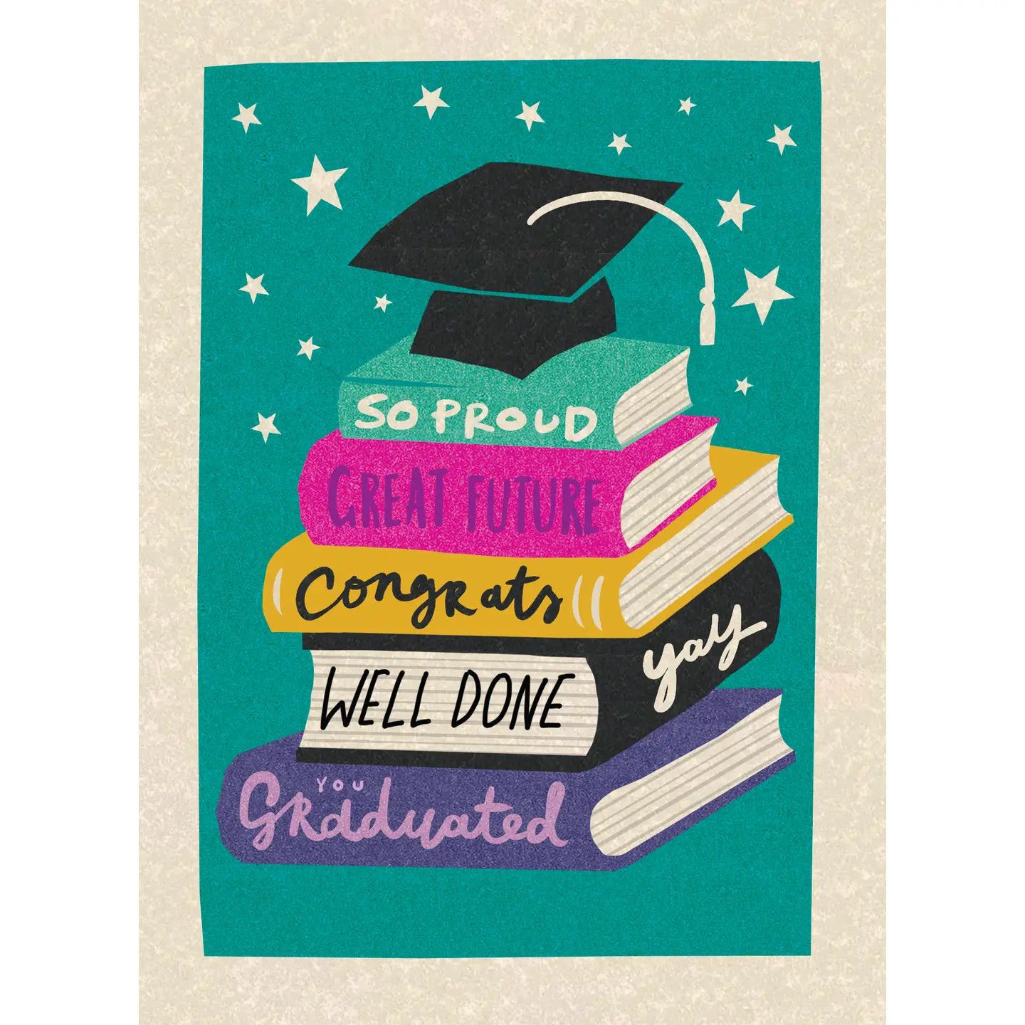 Stack of Books Graduation Card