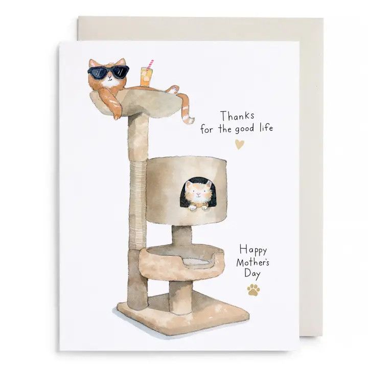 Cat Condo Mom Greeting Card