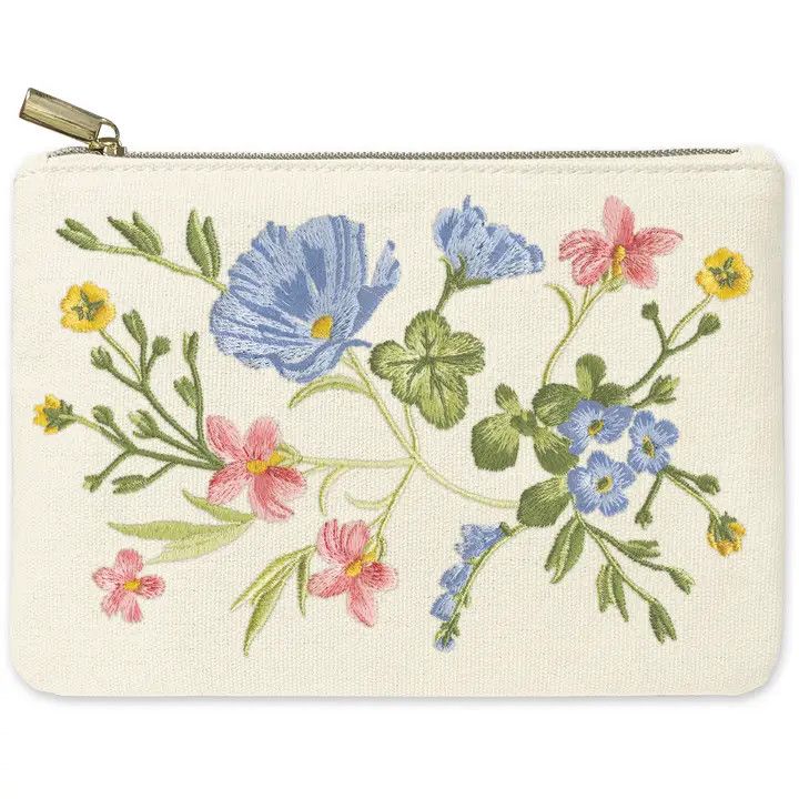 Ephemeral Garden Flowers Accessory Fabric Pouch