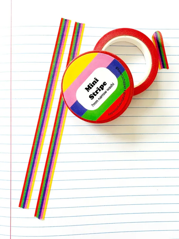Stationery Store Day Stripes Narrow Washi Tape