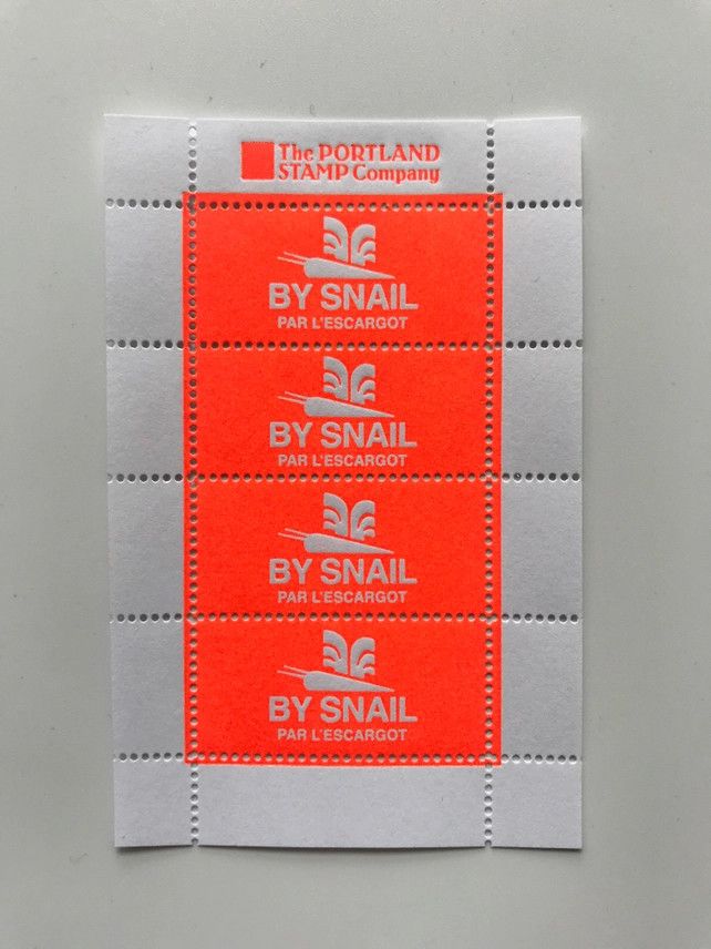 By Snail Escarglo Letterpress Lick &amp; Stick Stamps