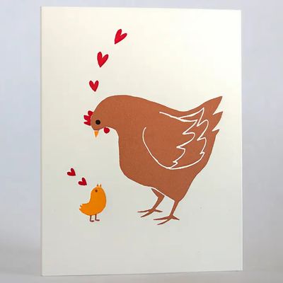 Mother Hen Letterpress Card