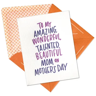 Amazing Mom Letterpress Card