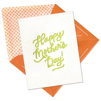 Happy Mother's Day Script Letterpress Card