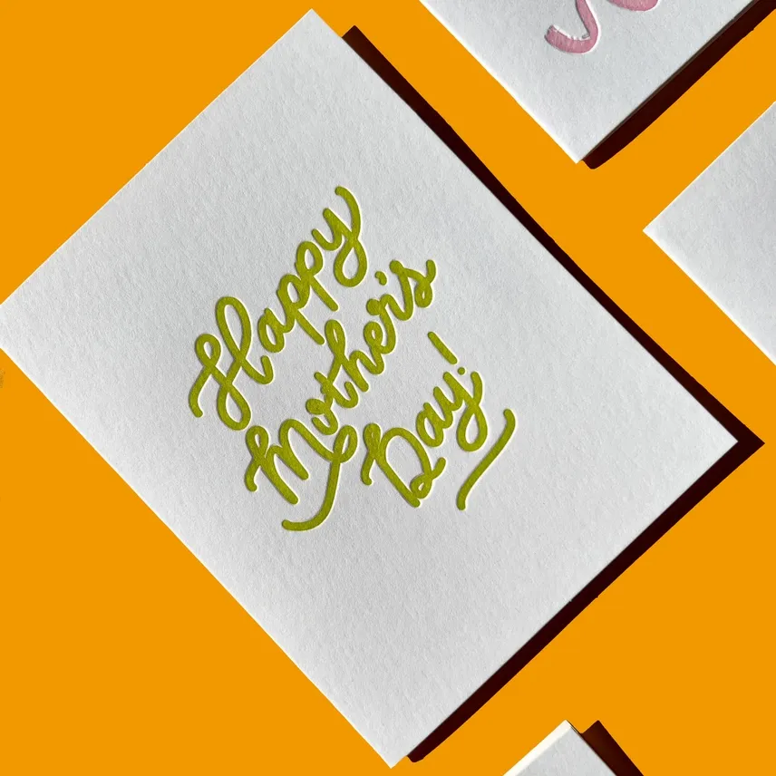 Happy Mother's Day Script Letterpress Card