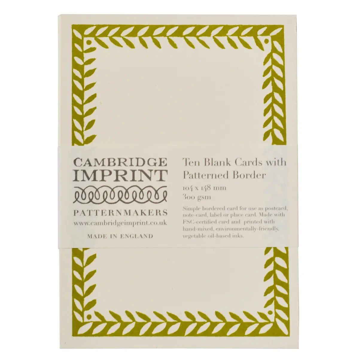 Patterned Border Bawden Green Postcards (set of 10)