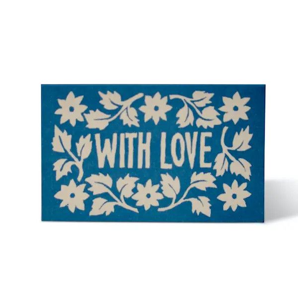 Leaves and Stars Small Gift Cards - Bright Blue (pack of 6)