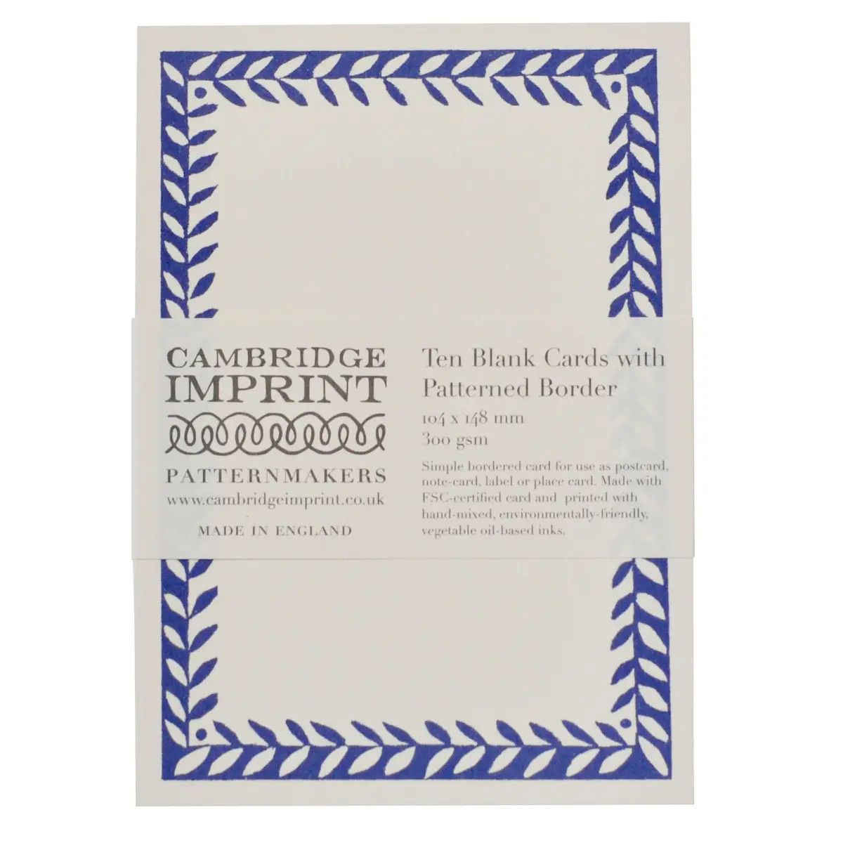 Patterned Border Scumble Blue Postcards (set of 10)