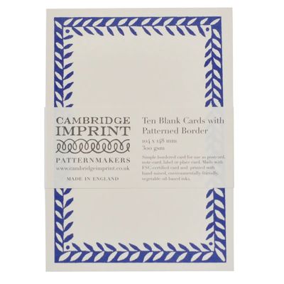 Patterned Border Scumble Blue Postcards (set of 10)