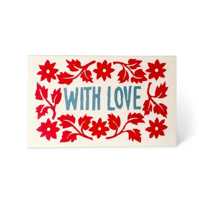 Leaves and Stars Small Gift Cards - Red and Blue (pack of 6)