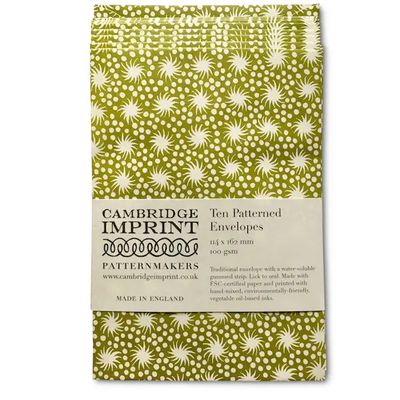 Patterned Envelopes - Animalcules Bawden Green (pack of 10)