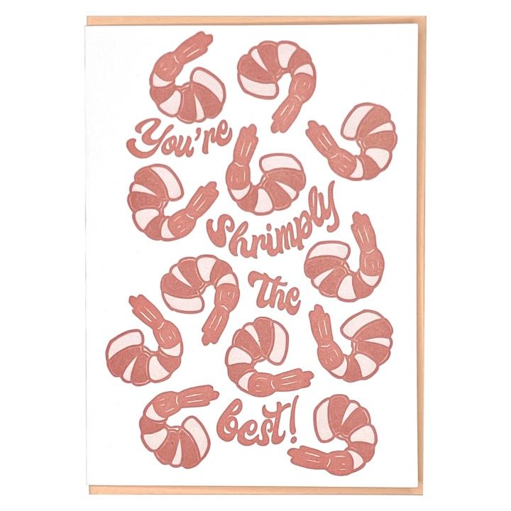 Shrimply the Best Letterpress Card