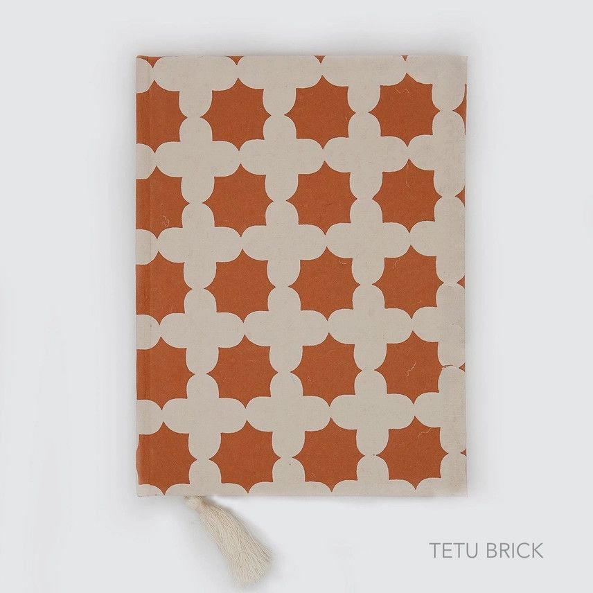 Screen Printed Upcycled Notebook in Tetu Brick