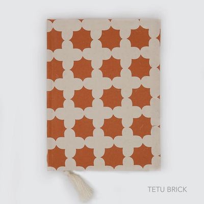 Screen Printed Upcycled Notebook in Tetu Brick