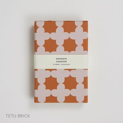 Screen Printed Boxed Stationery in Tetu Brick