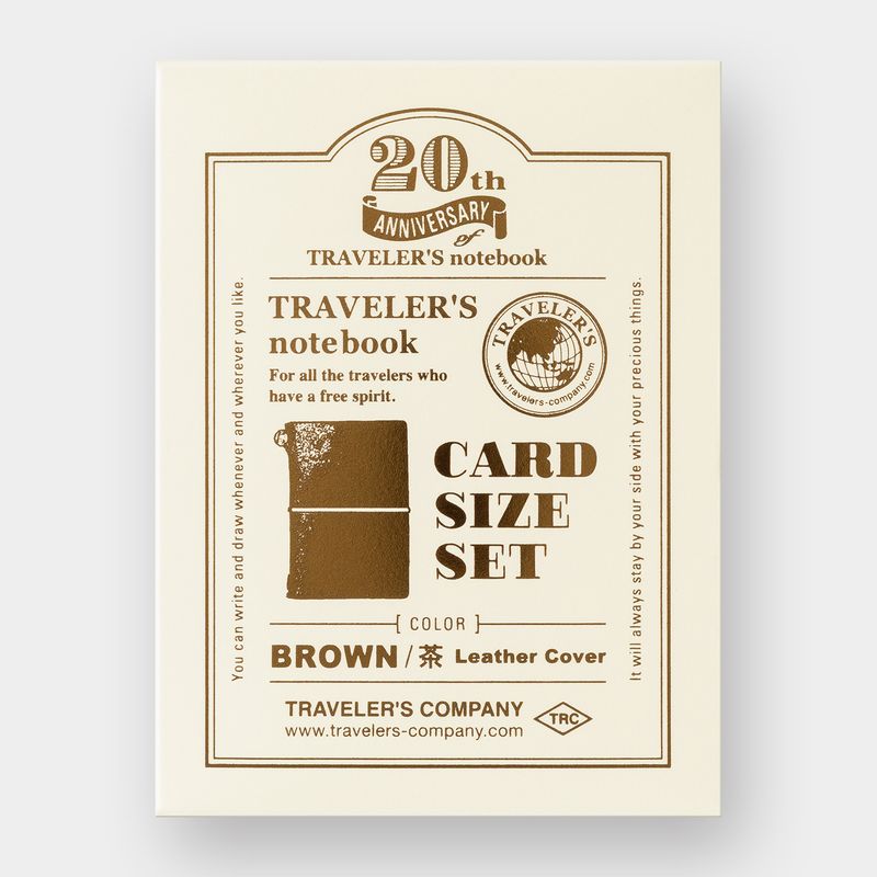 TRAVELER'S Notebook — Card Size 20th Anniversary Set in Brown