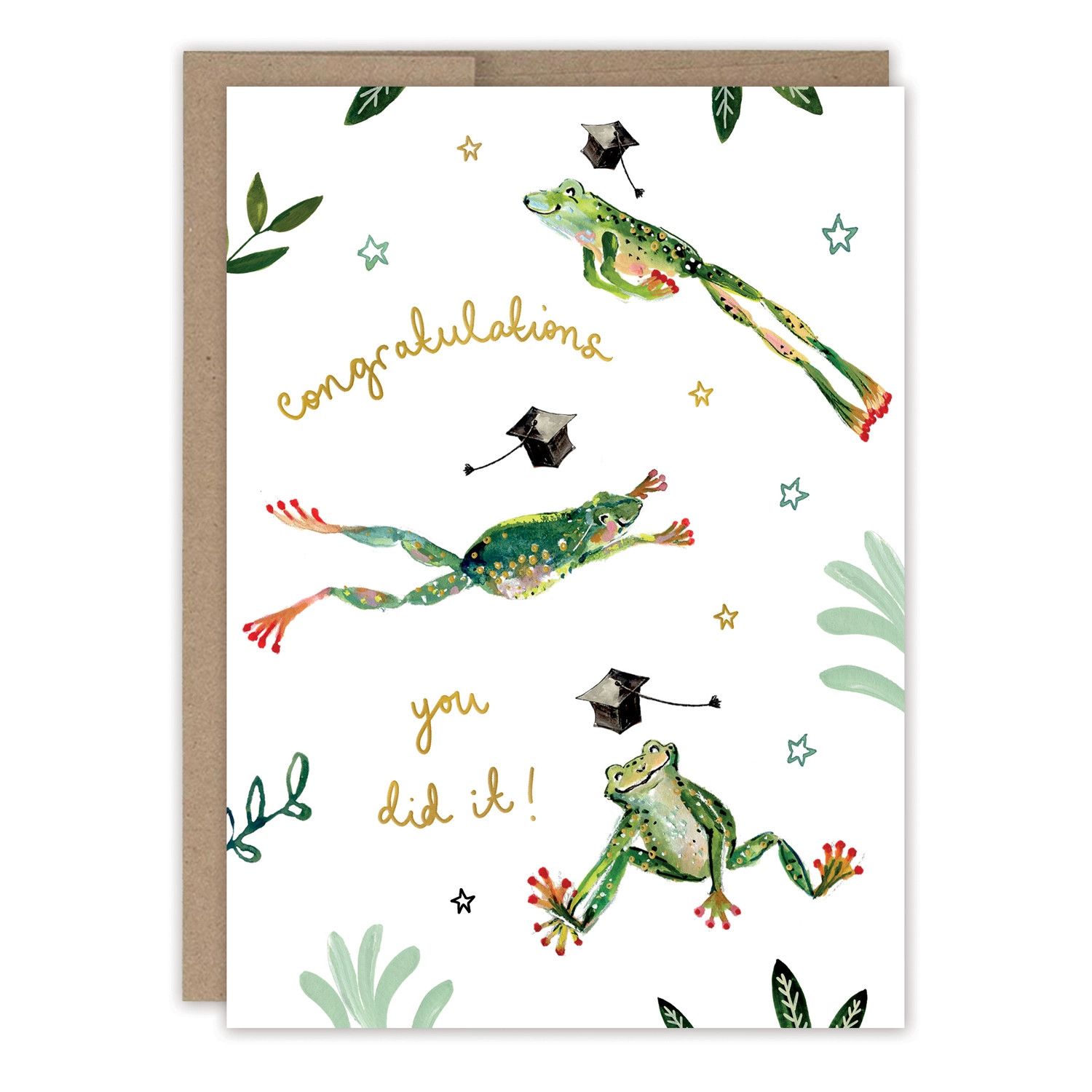 Leaping Frogs Graduation Card