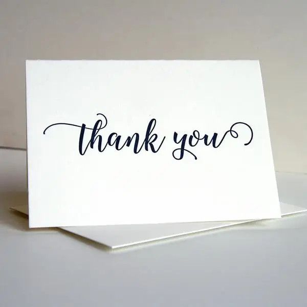 Navy Thanks Letterpress Card