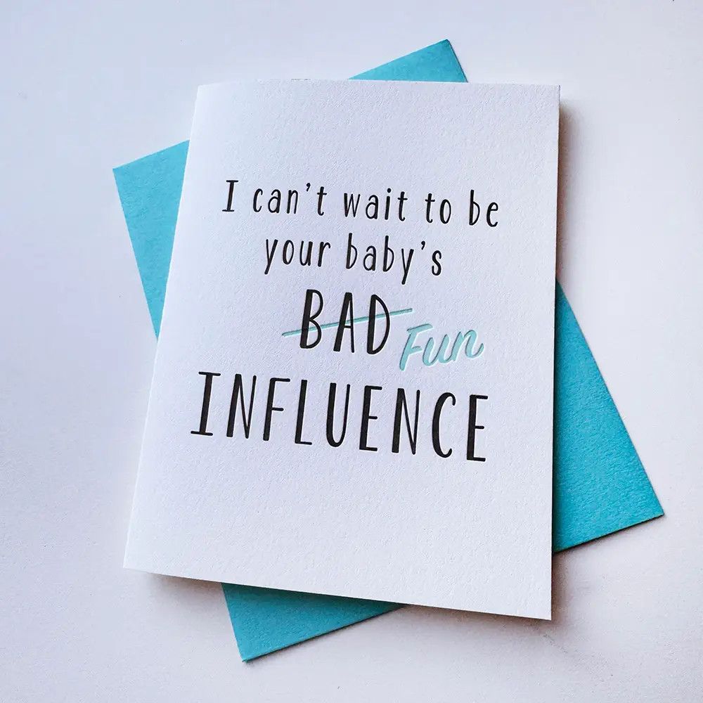 Baby's Bad Influence Letterpress Card