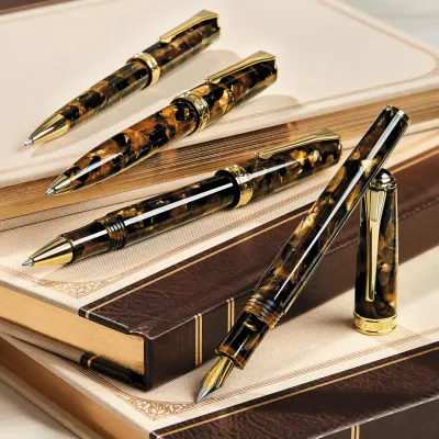 Levenger True Writer Classic Golden Dark Tortoise Rollerball