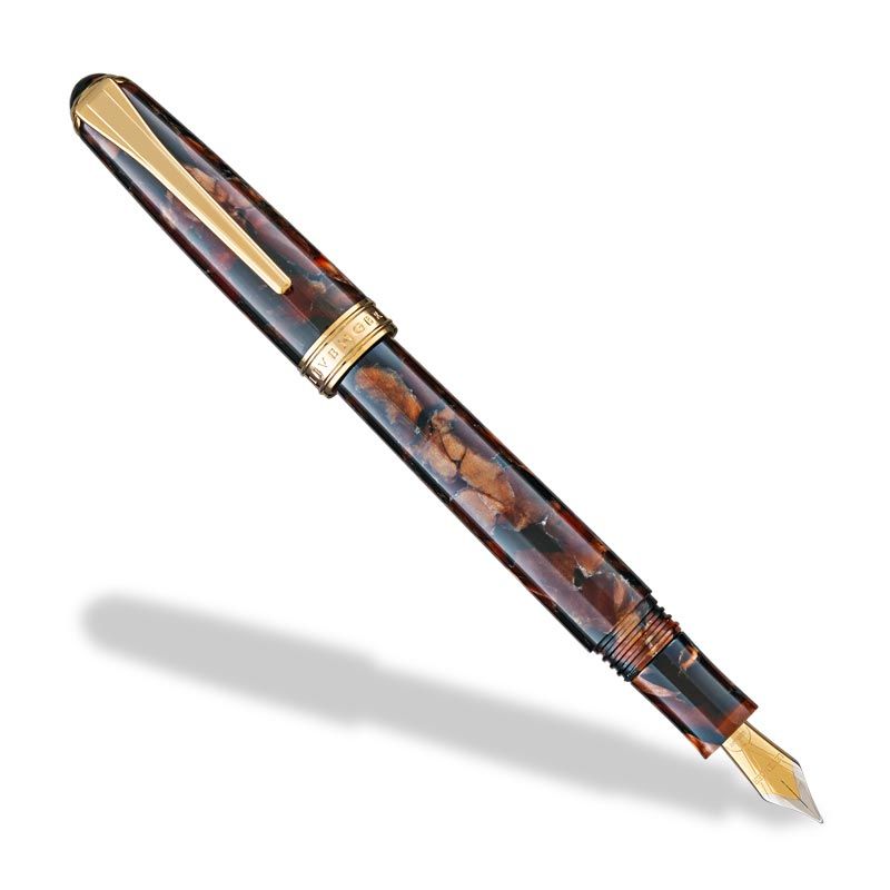 Levenger True Writer Classic Fountain Pen Golden Dark Tortoise