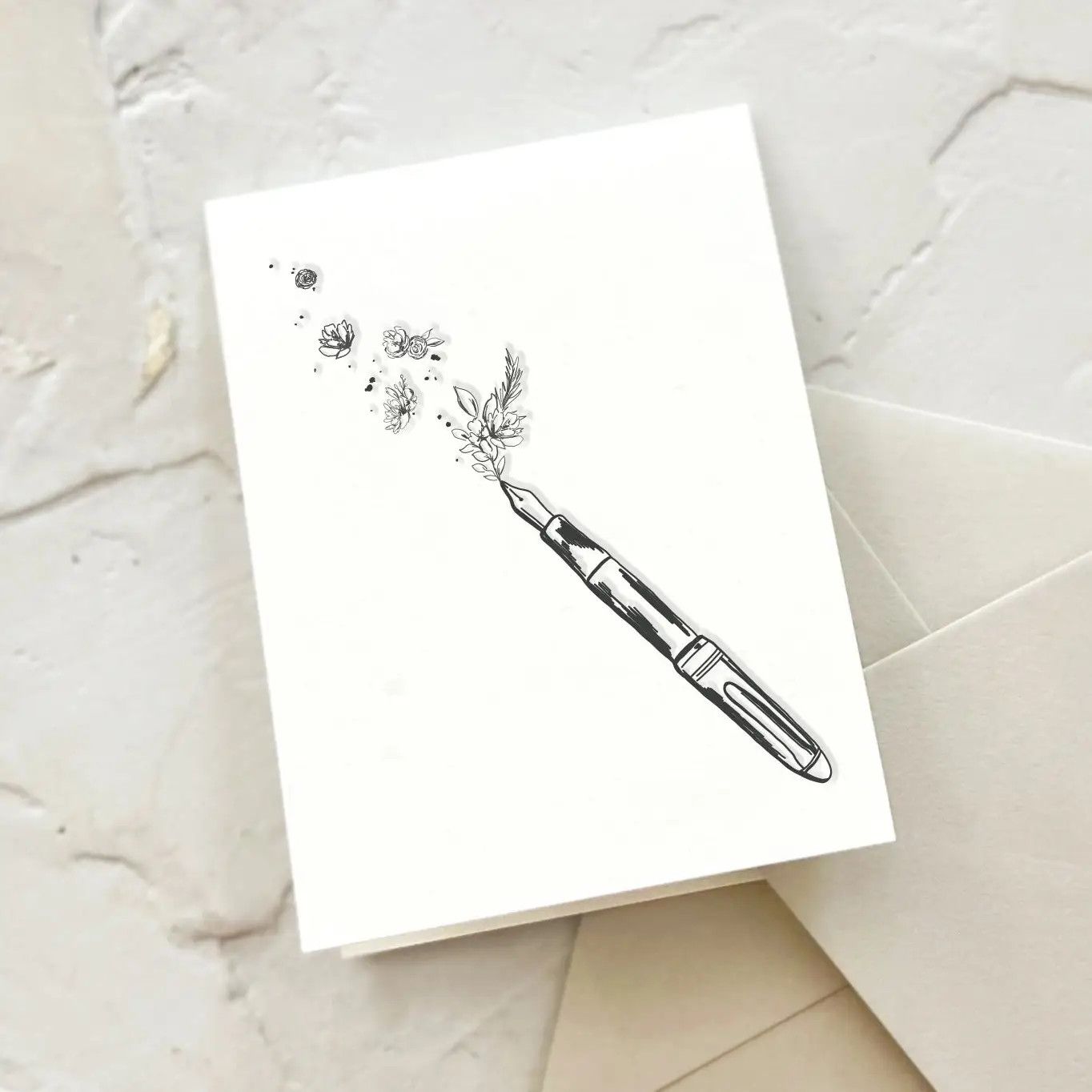 Flourish Floral Fountain Pen Mini Card