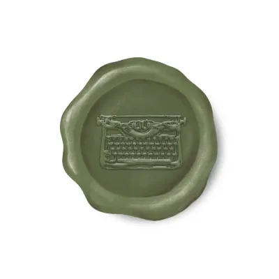Olive Typewriter Paper Wax Seal Stickers - Set of 12