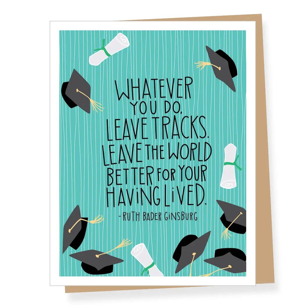 Ruth Bader Ginsburg Leave Tracks Quote Graduation Card